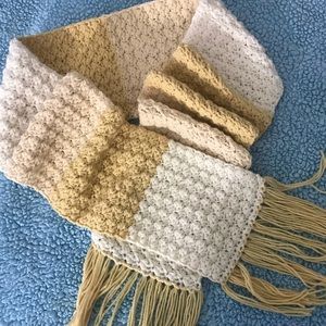 Handmade multicolored crochet fall scarf